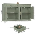 thumbnail image 3 of Homfa Modern Buffet Cabinet with 4 Drawers and 4 Doors, 59" W Sideboard Buffet Storage Cabinet with Shelves, for Kitchen Living Room Bedroom, Green&Gold, 3 of 6