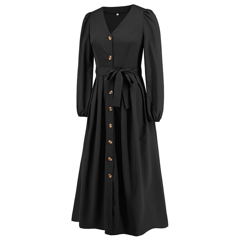 Women's solid color v-neck slim dress Women's solid color v-neck slim dress