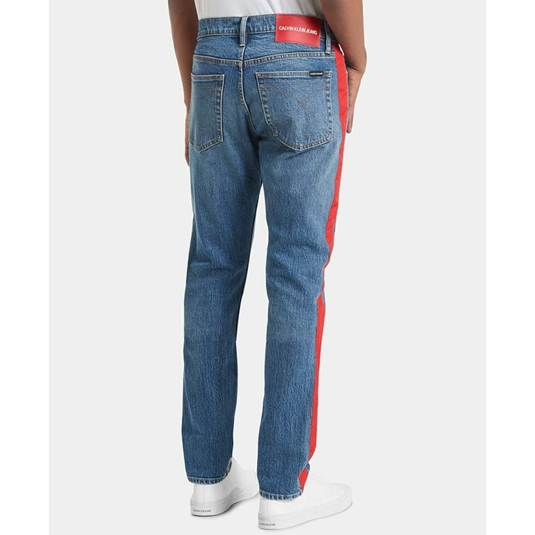 Calvin klein striped jeans mens best sale