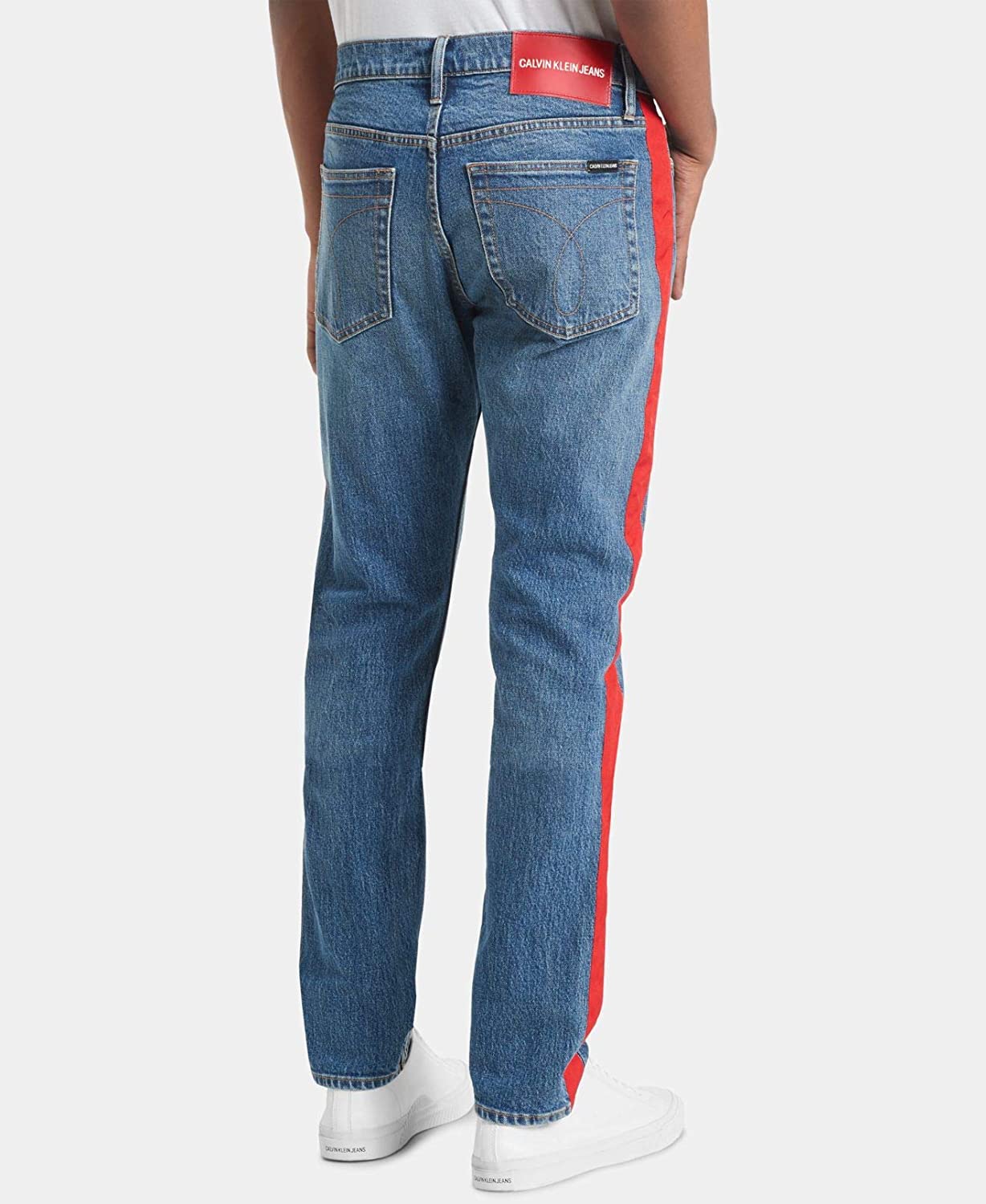 Calvin Klein Mens Side Stripe Slim Fit Jeans, Blue, 34W x 32L - image 2 of 4