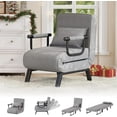 thumbnail image 1 of Silla plegable, cómodo sofá cama convertible, cama plegable 5 en 1 con respaldo y almohadas ajustables en 5 posiciones, silla individual, cómoda silla futón,Gris, 1 of 2