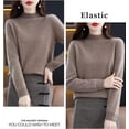 thumbnail image 2 of Women‘s Wool Sweaters Mock Turtle Neck Lightweight Long Sleeve Cozy Warm Fall Winter Pullover Tops, 2 of 7