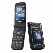 UNIWA X29 Rugged Flip GSM Cellphone 2.8 +1.77 Dual Screen Mobile Phone Big Push-Button Telephone for Elderly (Grey)