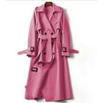 thumbnail image 2 of Outfmvch Trench Coat Women,wool Coats,jackets for Women,trench Coat Long Double Breasted Jacket Classic Elegant Windproof Overcoat with Belt Fall Winter Outwear,winter Coats a Pink 2 S(Clearance), 2 of 5