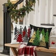 thumbnail image 5 of Christmas Pillow Covers 16x16 Inch Set of 2 Christmas Tree Black Decorative Throw Pillow Covers Winter Holiday Cushion Cases Decor for Home Couch Sofa, 5 of 6