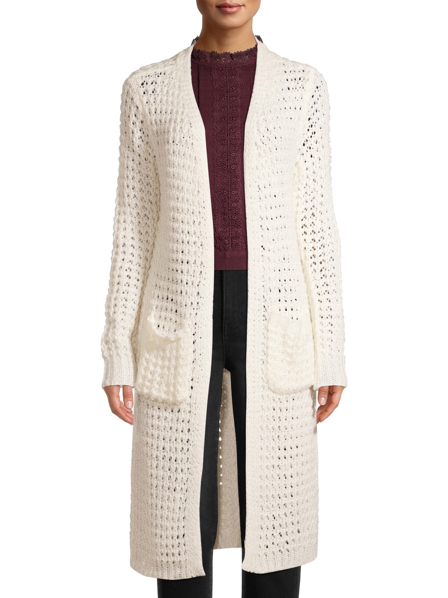 No Boundaries - No Boundaries Juniors' Open Front Brushed Cardigan - Walmart.com - Walmart.com