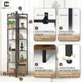 thumbnail image 5 of CAPHAUS Corner Bookshelf, 6 Tier Dark Grey Corner Bookshelf, 71.7-Inch Tall Corner Stand with Metal Frame, Industrial Round Corner Shelf Stand, Versatile Display Shelving Unit for Home Office Space, 5 of 9