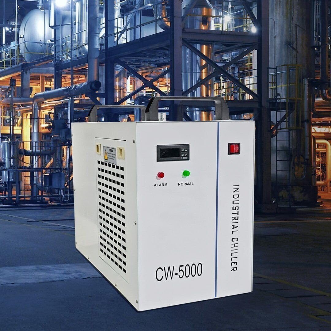 SIHAO CW-5000 Industrial Water Chiller 6L,Water Cooling System,Thermolysis Type Water Cooling Chiller Machine for 60W 80W Laser Engraving Machine