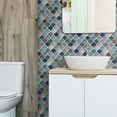 thumbnail image 2 of Walplus Peel and Stick Backsplash Arabesque Green and Blue 3D Tile Decals 24 Sheets 11" x 8", 2 of 10