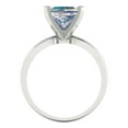 thumbnail image 4 of 2.5 ct Princess Cut Blue Moissanite Solitaire 14K White Gold Womens Engagement Ring, 4 of 6
