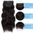 thumbnail image 2 of LELINTA 20" Curly Long Wavy Synthetic Hair Thick Hairpiece 4 PCS Set Thick Clip in on Hair Extensions Synthetic Highlights Thick Hairpiece for Women Girls with Clip Dark Black, 2 of 7