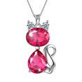 thumbnail image 1 of Juwaliy Collar de Piedra Natal de Julio con Colgantes de Gato, Collares de Rubí Rojo, Joyería de Plata de Ley 925, Joyería para Mujer, Hija, Esposa, Madre, Regalo de Cumpleaños de Navidad, 1 of 7