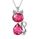 thumbnail image 1 of Juwaliy Collar de Piedra Natal de Julio con Colgantes de Gato, Collares de Rubí Rojo, Joyería de Plata de Ley 925, Joyería para Mujer, Hija, Esposa, Madre, Regalo de Cumpleaños de Navidad, 1 of 7