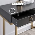 thumbnail image 3 of Nathan James Leighton 2 Drawer Office Writing Desk, Black and Gold Finish, 3 of 7