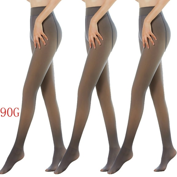 Saving Clearance!Compression Socks for Women Fashion Fake Translucent Warm Fleece Pantyhose Solid Coffee