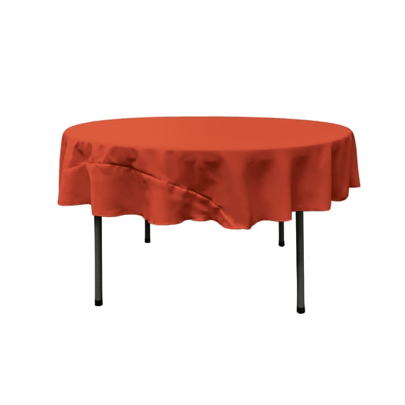 LA Linen Polyester Poplin Tablecloth 72-Inches Round, Rust