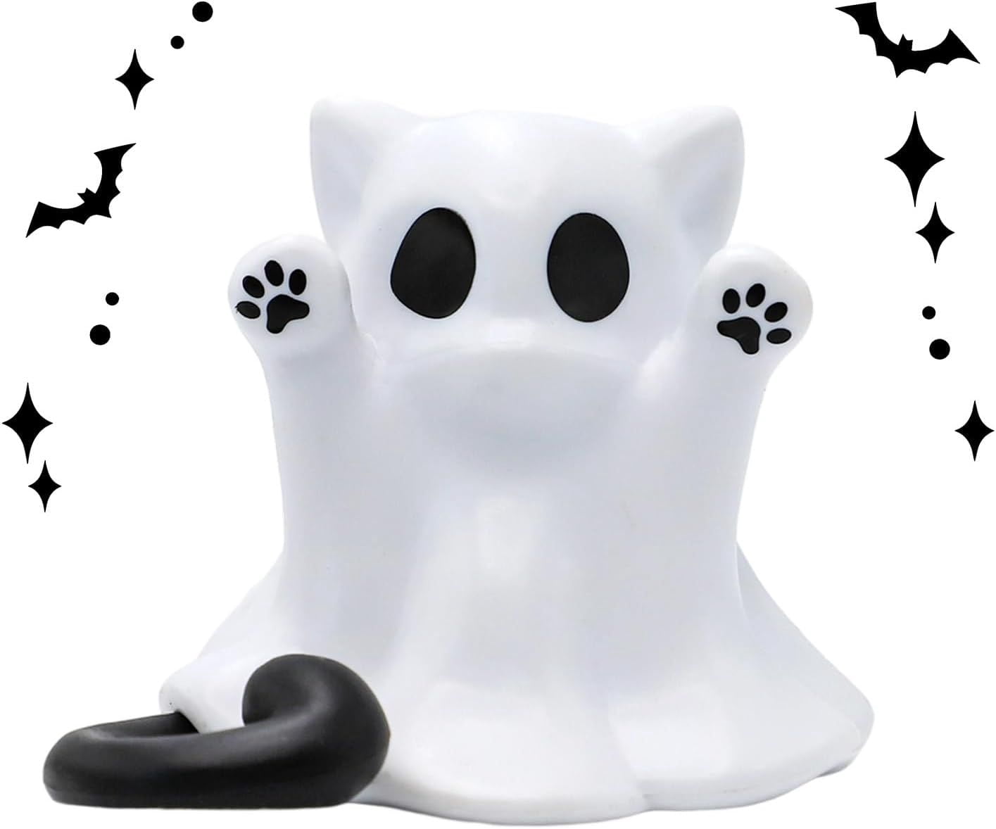 Glow-in-the-Dark Mini Ghost Figurine for Halloween Desk and Shelf Decor