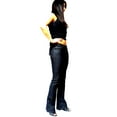 thumbnail image 2 of truehearts Womens Juniors 70s Trendy Slim Fit Flared Bell Bottom Denim Jean Pants, 2 of 3