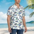 thumbnail image 2 of Lsque Hawaii Palms pattern Hawaiian Shirt for Men, Unisex Summer Beach Casual Short Sleeve Button Down Shirts-Large, 2 of 9