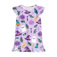 thumbnail image 7 of NIEWTR Toddler Baby Girl Halloween Dress Outfit Little Baby Girl Summer Fall Gingham Palid Dress Cute Pumpkin Embroidery Lace Flying Sleeve A-Line Dress, 7 of 7