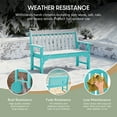 thumbnail image 6 of WestinTrends Malibu Outdoor 2-Person All-Weather HDPE Front Porch Garden Bench, Turquoise, 6 of 16