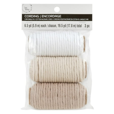 UPC: 0195158477894 | 3mm White Cotton Macramé Cords by Bead Landing™