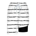 thumbnail image 4 of Kovlvoll Mens Shorts Summer Lightweight Casual Striped Drawstring Elastic Waist Lining Comfy Beach Shorts, 4 of 6