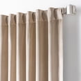 thumbnail image 2 of Martha Stewart Martha’s Velvet Curtain Panel Pair, Linen, Pole Top, Back Tab, Room Darkening, Lined, Indoor, Adult, 2 Piece Set, 50" x 63", 2 of 5