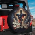 thumbnail image 2 of Lotusprinthandmade Faith Cross With USA Flag Spare Tire Cover With Backup Camera Hole 6 Sizes (30 in.), 2 of 6