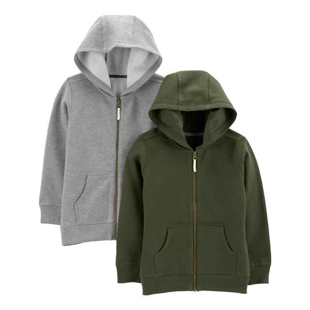 Sudaderas con capucha Simple Joys by Carter's Baby Boys, 2 unidades, forro polar, 5 años