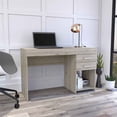 thumbnail image 3 of Xukmct Home Office Computer Desk with 1 Lower Shelf and 2 Drawers, Light Gray, 3 of 4