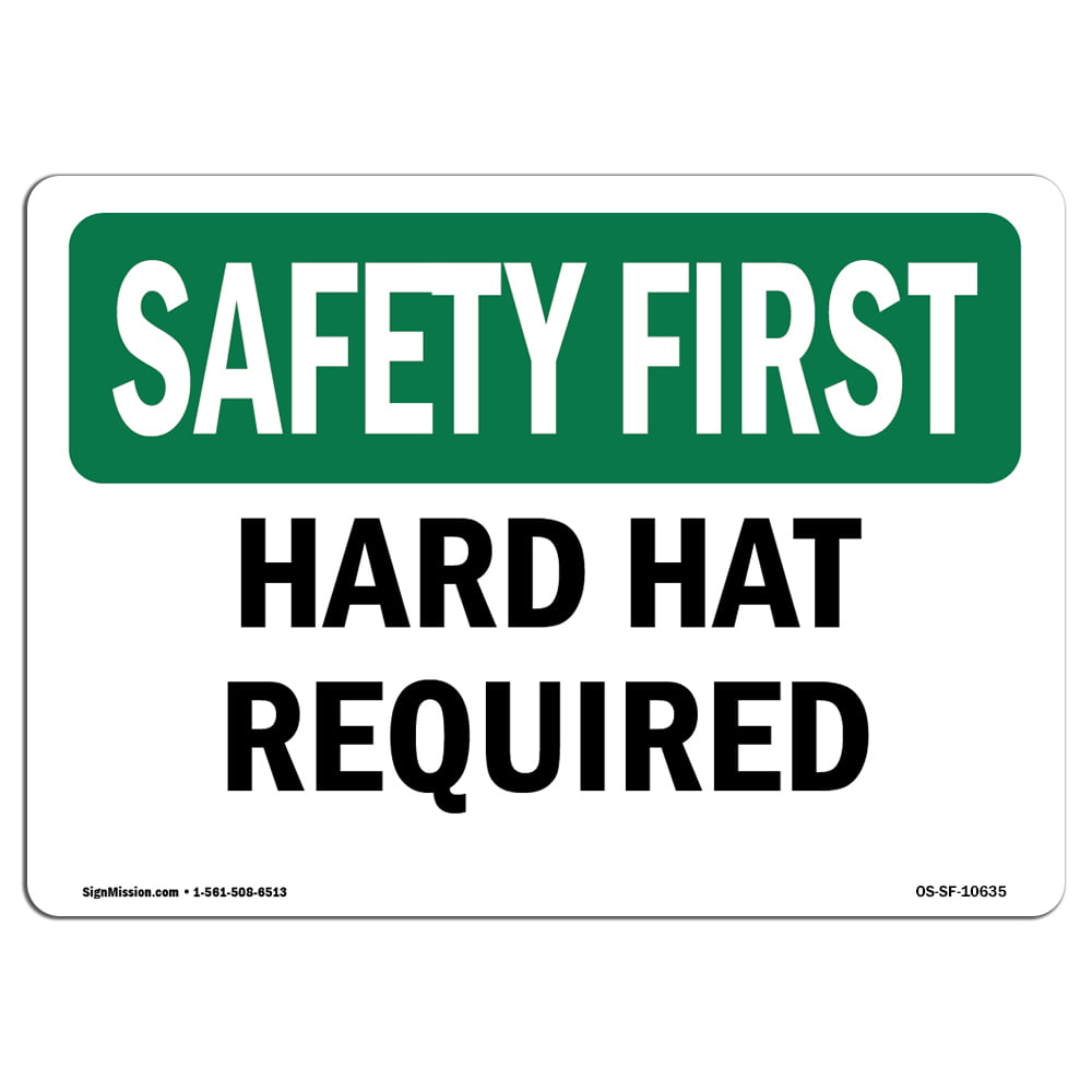 Warehouse & Shop Area Hard Hat Required Crane Operation OSHA Safety First Sign Protect Your Business Aluminum Sign Work Site  Made in The USA 