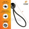 Xpose Safety Bungee Ball Cords 6” 100 Pack Heavy Duty Black Stretch