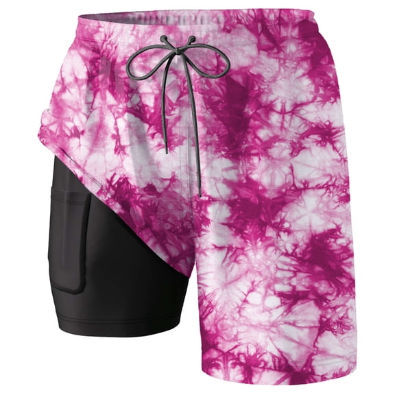 Letdown Mens 9" Tie Dye Swim Trunks with Mesh Lining, Pockets, Drawstring Closure Inseam Board Shorts Baggy Bottoms