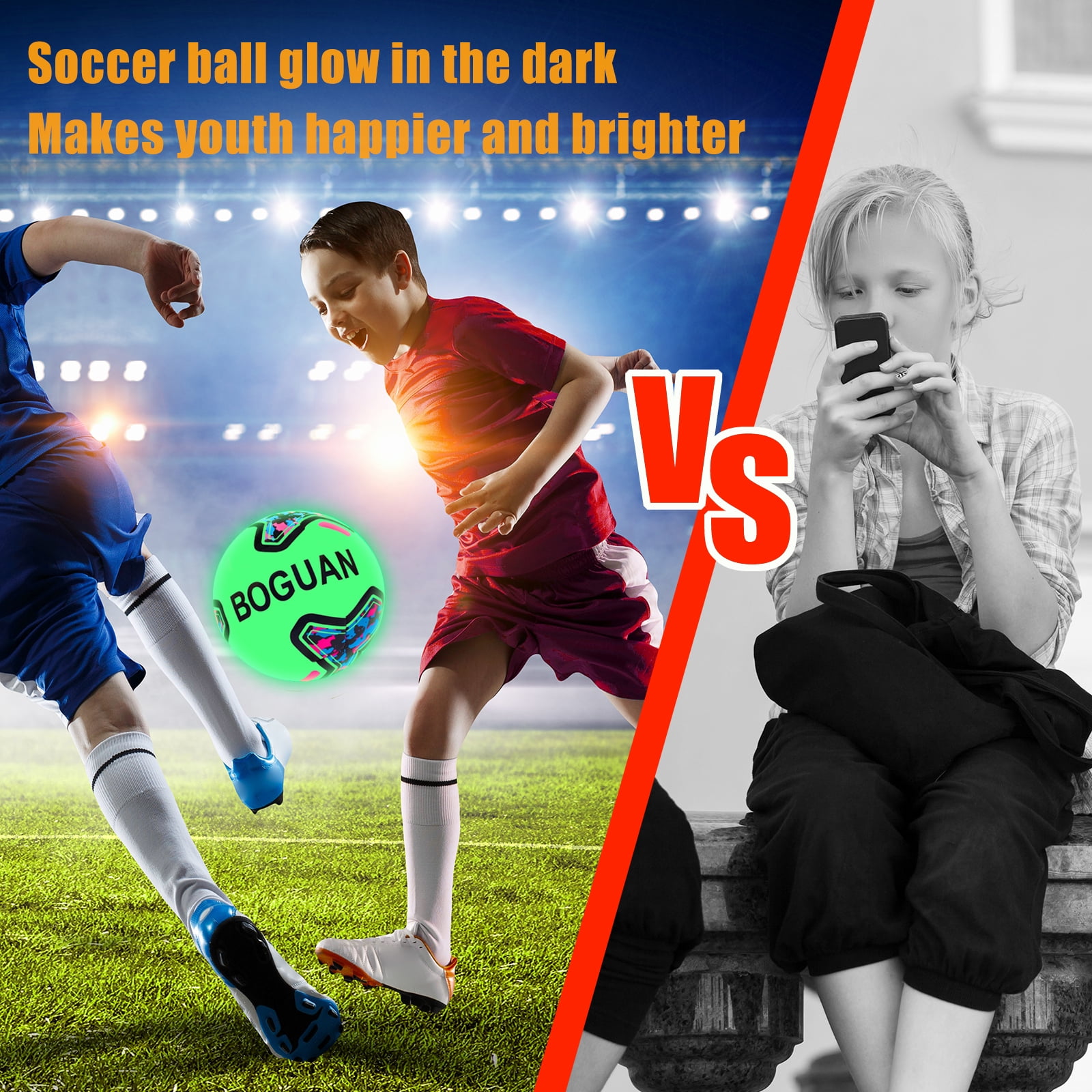 Glow in The Dark Soccer Ball Official Size 4