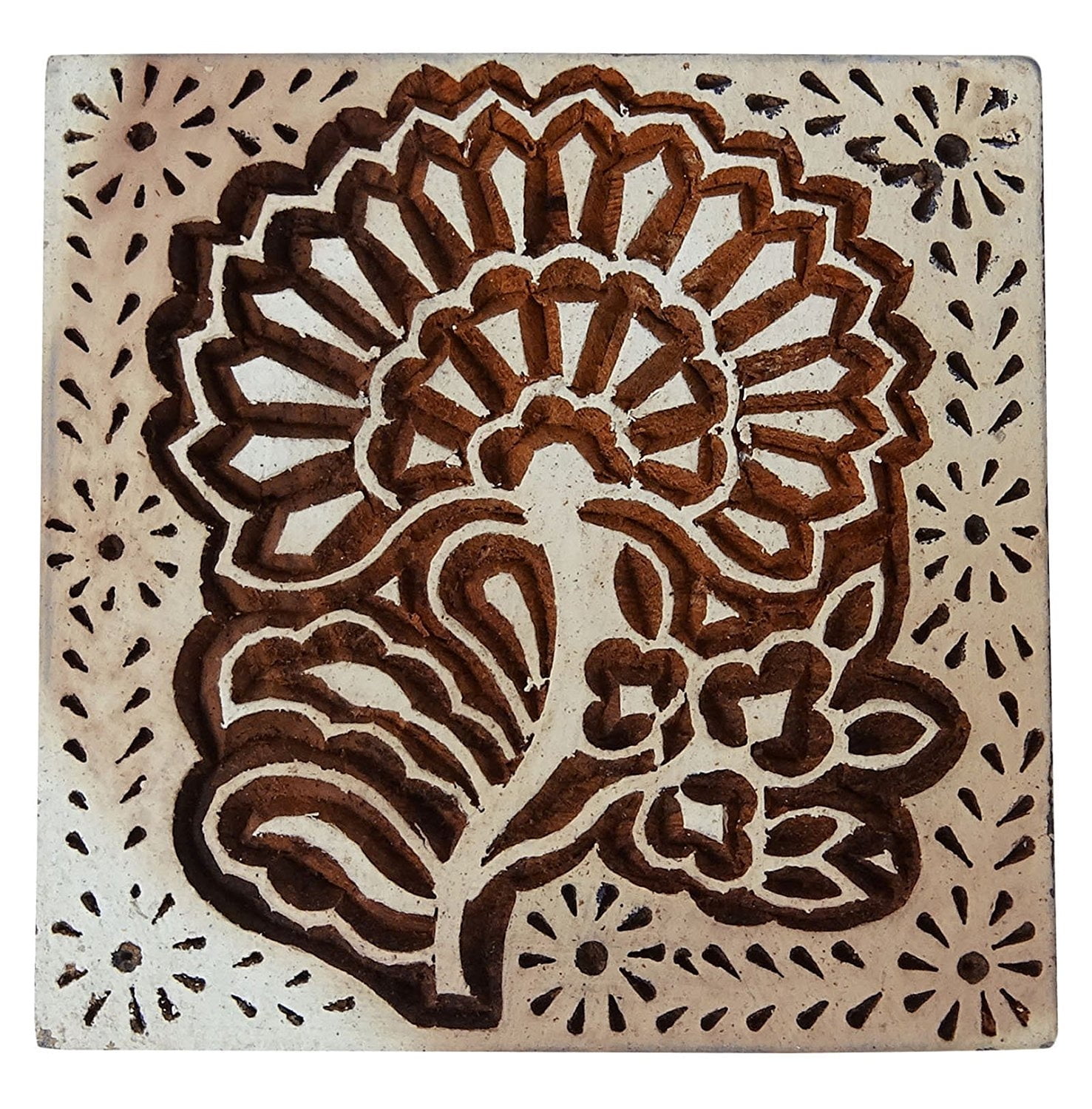 Indian Wood Block Floral Border Stamp Stamps For Clay Textile Printing
