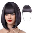 thumbnail image 2 of LHWEN Wig Female Air Bangs Double Sideburns Hairpiece With Hairpin Fiber Bangs Bangs Fringe With Temples Hairpieces For Women Clip On Air Bangs Flat Bangs Hair Extension Beauty Salon Straight, 2 of 9