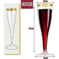 thumbnail image 4 of 50 pcs Gold Rim Champagne Glasses 150ml, Reusable Flutes for Garden Wedding, Day Parties, Shows, 4 of 5