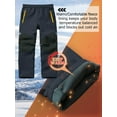 thumbnail image 4 of POENTAB Kids Snow Ski Pants Hiking Boys Girls Winter Outdoor Waterproof Windproof Fleece Warm Snowboard Pants Grey Size 6-7, 4 of 7
