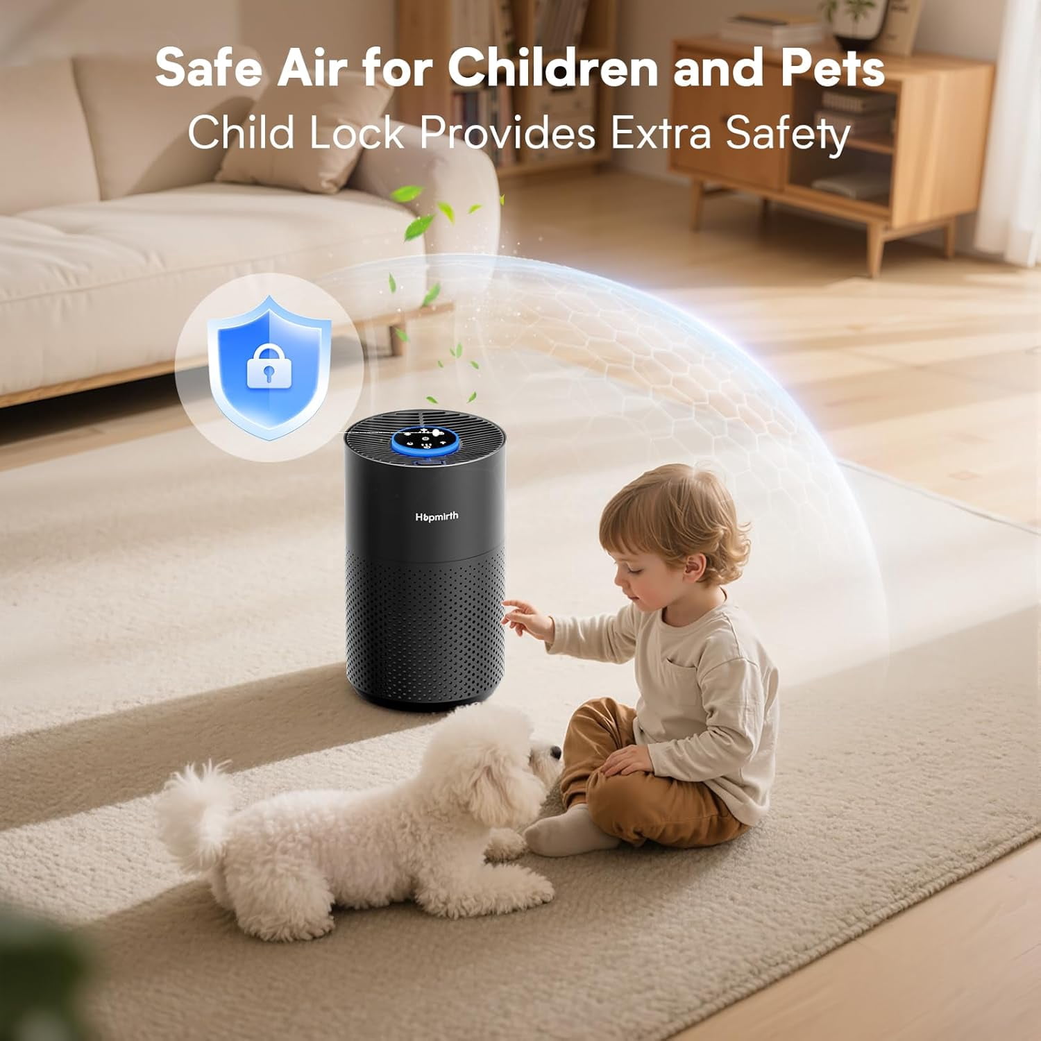 Upgraded Air Purifiers for Bedroom & Home with H14 True HEPA Filter, Covers Up to 1280ft², 360 ° Air Intake, Quiet Pet Air Purifier, Fragrance & Timer, Removes Smoke,Pet Dander & Pollen,White