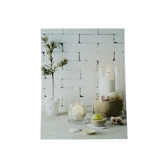 Northlight 32282576 LED Lighted Serene Seaside Spa Decorative Canvas Wall Art - 15.75 x 12 in.