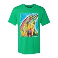thumbnail image 2 of Wild Bobby, Dean Russo Neon Colorfu Dolphin Animal Lover Men Premium Tri Blend Tee, Envy, Small, 2 of 5