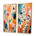 thumbnail image 3 of Designart "Colorful Contrasts Mid Century Modern Art I" Abstract Framed Wall Art Set Of 2 - Multi-Color Abstract Framed Canvas Set For Living Room Decor, 3 of 7