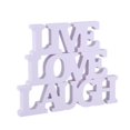 thumbnail image 1 of 3pcs LIVE LOVE LAUGH Wooden Letters for Wedding Decoration (White), 1 of 9