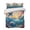 Dark Blue Orange Turmeric, variant on Quilts Twin Size, Blue Coastal Soft Comforter Bedding Set for Bed, Dolphin Summer Beach Nautical Ocean Lightweight Quilted Bedspread with Pillow Cover(2 Pieces) for All Season, 68x86 Inch