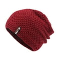 thumbnail image 2 of Dyfzdhu Knit Beanie Warm Thick Lined Hat Mens Winter Skull Cap Unisex Red, 2 of 4