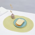thumbnail image 6 of KDFWDM Oval Woven Placemats, Oval Plate Charger Cotton Heat Resistant Non-Slip Weave Place Mats Farmhouse Straw Braided Rattan Tablemats Wicker Placemats for Dining, 6 of 8