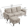 thumbnail image 6 of Soscana Modular Sofa Convertible Sectional Sofa with Ottoman,L-shaped 3 Seat Couch with Storage Footstool Side Pocket,for Living Room Home Office, 6 of 9
