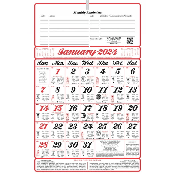 Calendar Company 2024 America's Original Almanac Calendar