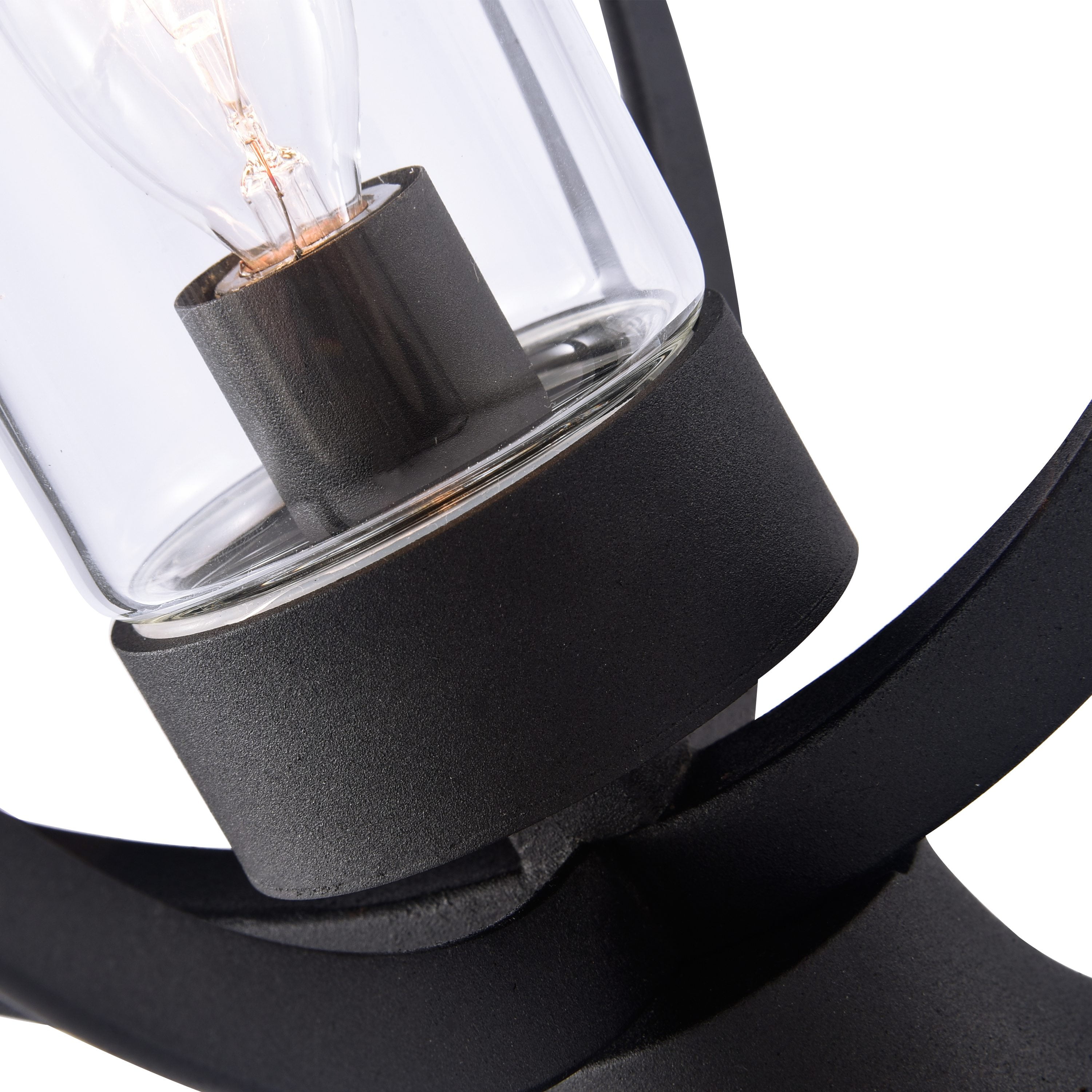 C Cattleya  Black 1-light 9.75"/12"  Global Cage Outdoor Post Light W9.75"xD9.75"xH15.5"